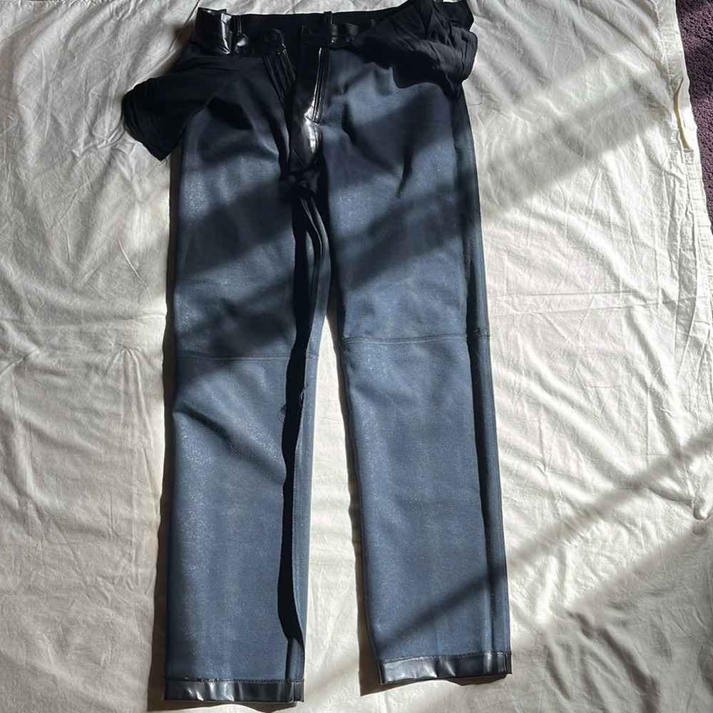 Vintage 90s Positano Charles Lapson  Faux Leather Pants Black Women's 30 - Picture 11 of 14